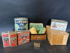 A good selection of tea related packaging including Mrs Bloom Queen of Tea, Lyons, Ridgways,