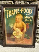 A Frame Food for Infants advertisement, framed and glazed, 18 x 23 1/4