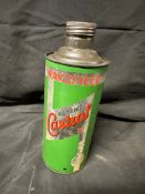 A Wakefield Castrol XL grade cylindrical quart can.