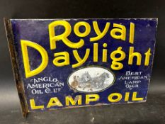 A Royal Daylight Lamp Oil by Anglo American Oil Co. Ltd. double sided pictorial enamel advertising