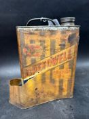 A Speedwell Motor Oil can, still in paper wrapper, 4 1/2 x 6 1/2 x 2 1/2