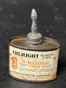 An Oilright 3-in-one Oils oiler, 2 1/4 x 3 1/4
