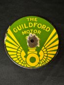 An enamel advertising plaque for The Guildford Motor Club, 4