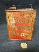 An early Shell Motor Spirit pedal car can.