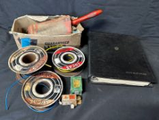 A Shell Junior Staff Course 1959-60, three reels of Lucas cables, a Nenette (boxed) and two bulbs.