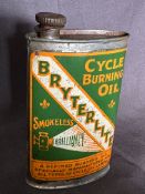 A Bryterlite Cycle Burning Oil tin with lighting table for cycles and vehicles in Greenwich time