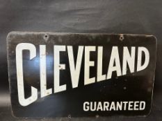 A Cleveland Guaranteed double sided enamel advertising sign, 30 x 18