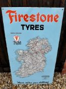 A Firestone Tyres Main Roads Map of Ireland with restoration (touching up) only to the corners, 28
