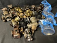 A box of carbide cycle lamps inc. Lucas, Miller, P&H etc. (21).