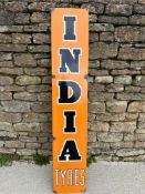 An India Tyres enamel advertising sign by Franco, white on lettering all later applied touching-