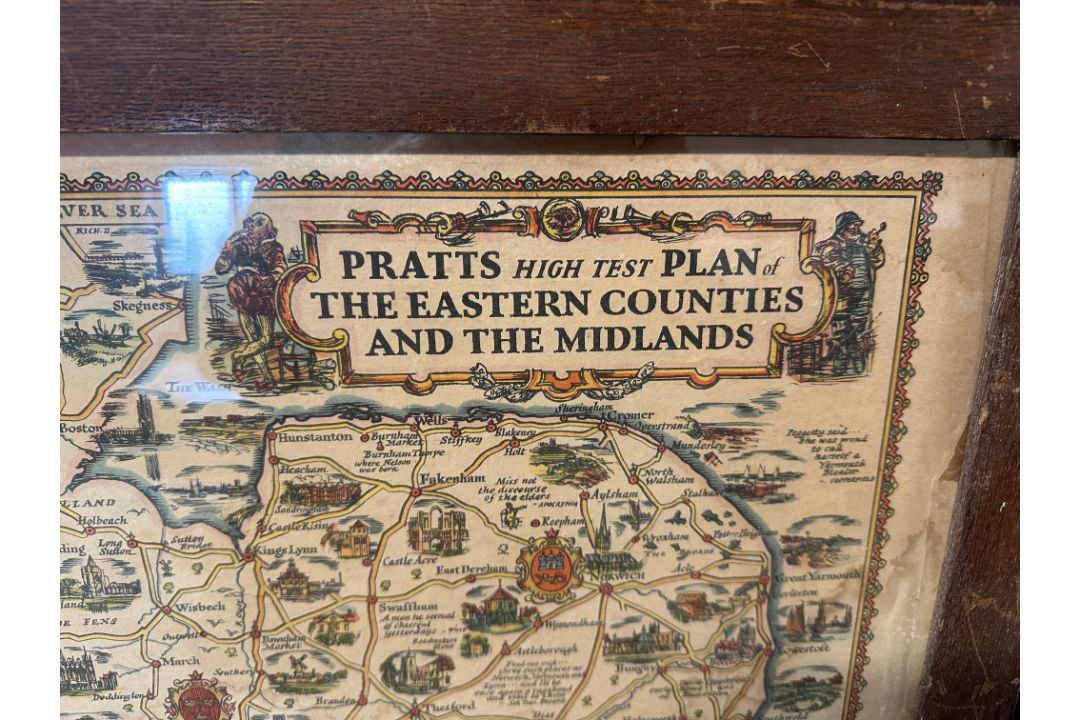 A Pratts Plan of The East Counties and The Midlands, framed and glazed, 32 1/2 x 22 1/2" overall. - Image 2 of 3