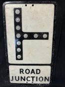 A 'Road Junction' pressed aluminium road sign with modern reflectors, 12 x 21