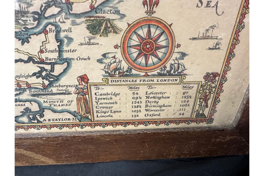 A Pratts Plan of The East Counties and The Midlands, framed and glazed, 32 1/2 x 22 1/2" overall. - Image 3 of 3