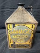 A rare Gamages Motor Oil one gallon pyramid can with cap.