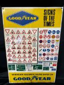 A rarely seen Good Year (tyres) 'Sign of the Times' tin advertising sign depicting British road