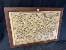 A Pratts Plan of The East Counties and The Midlands, framed and glazed, 32 1/2 x 22 1/2