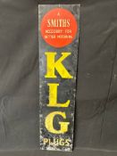 A KLG Plugs aluminium advertising sign, 6 x 24