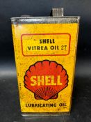 A Shell Vitrea Oil 27 Lubricating Oil gallon can.