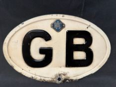 An early RAC GB motor car plate sign, 11 3/4 x 7 1/4