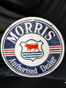 A Morris Authorised Dealer double sided hanging enamel advertising sign, 28 1/2