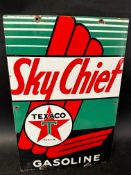 A Texaco Sky Chief Gasoline enamel advertising sign (USA), 12 x 18