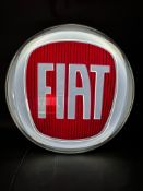 A large Fiat wall hanging lightbox garage sign, 33