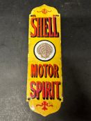 A Shell Motor Spirit enamel advertising finger plate sign, heavily restored, 3 1/4 x 10 3/4
