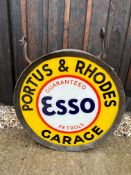 An Esso Petrols double sided hanging lightbox for Portus & Rhodes Garage, Garston, Liverpool, 24 1/2