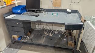 (2) Steel workbenches with drawers
