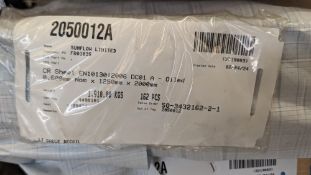 Single pallet of 0.6mm x 1.25m x 2m sheet steel stock