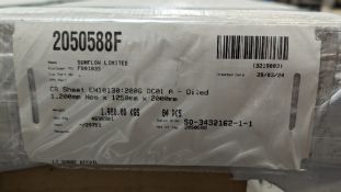 Single pallet of 1.2mm x 1.25m x 2m sheet steel stock