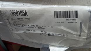 Single pallet of 0.6mm x 1.25m x 2m sheet steel stock