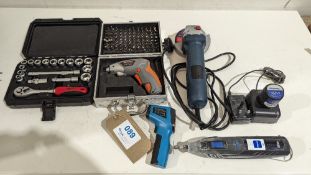 Various electrical and mechanical hand tools as lotted