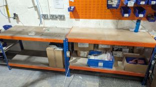 (2) Orange/blue boltless racking benches