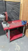 Clarke metal workbench with Cut-off Saw and Bench Vice