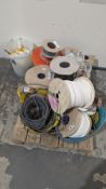 Pallet of assorted wire reels as lotted