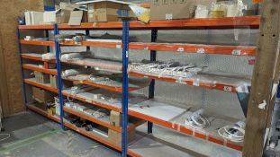 (9) Bays of blue/orange light duty racking