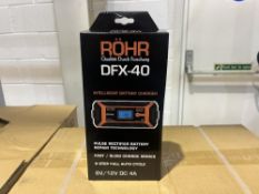 (11) boxes of 20, ROHR model DFX-40 Intellegent 6/12v battery charger