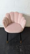 Pink velvet effect padded chair
