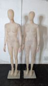 (2) Fibreglass manequins on concrete base