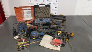 Quantity of various power tools