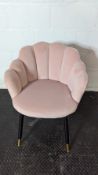 Pink Dunelm velvet effect padded chair