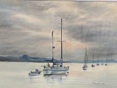 Framed and glazed watercolour signed Sally Hamilton