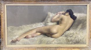 Paul Sieffert (1874-1957), framed oil on canvas of a reclining nude