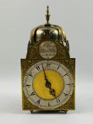 19th century Markwick Markham brass lantern wall clock with steel chapter ring