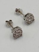 Pair of 18ct white gold and diamond earrings
