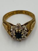 9ct gold ring set with sapphires