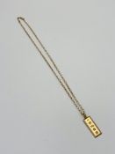 9ct gold necklace and pendant