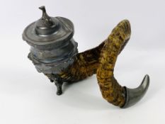 A 19th century rams horn snuff mull