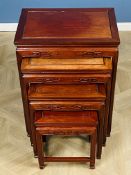 Chinese hardwood nest of four tables